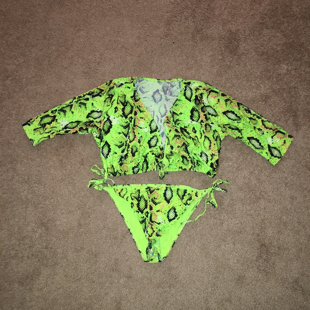 ASOS Neon Green Swimsuit NWT Size 16 Women’s